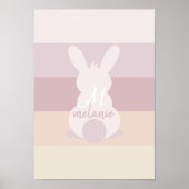 Shabby affiche chic lapin avec nom (Devant)