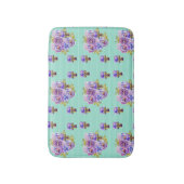 Shabby Aqua Pansy viola bloemen Bath Mat (Voorkant Verticaal)
