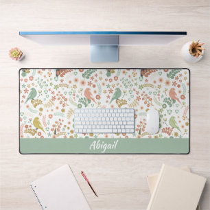 Shabby Birds & Branches Personalized Bureaumat