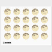 Shabby  Bloeit Elegant Bruiloft Ronde Sticker (Vel)