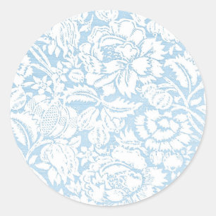 Shabby Blue Frans toilet Ronde Sticker