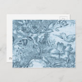 Shabby Blue French Toile Briefkaart (Voorkant / Achterkant)