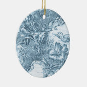 Shabby Blue French Toile Keramisch Ornament (Rechts)