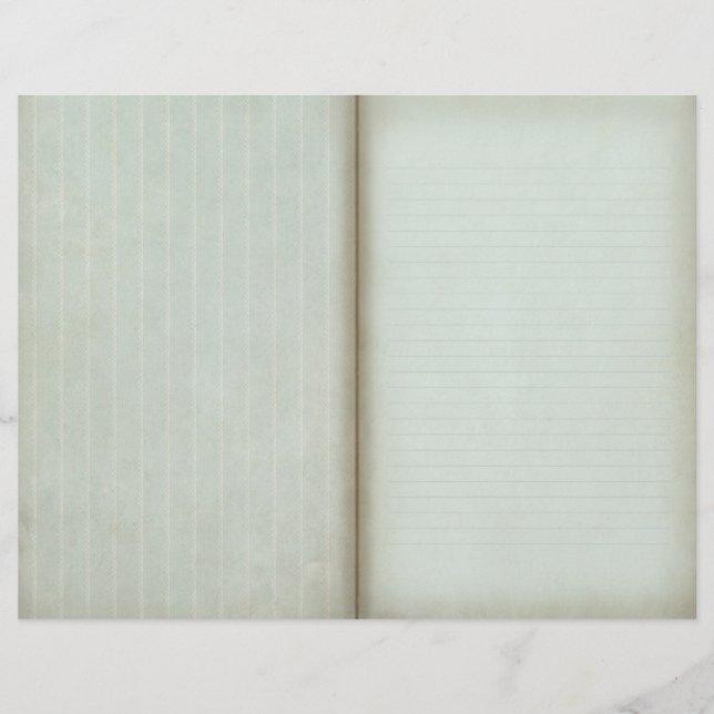 Shabby Blue Striped Scrapbook Journal Page (Voorkant)