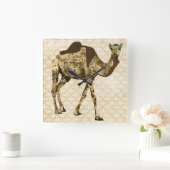 Shabby Camel Clock Vierkante Klok (Huis)