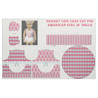 Shabby Chic 18" Doll Cut & Sew Chef Set Roos Blauw Stof