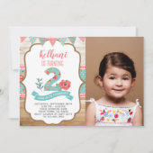 Shabby Chic 2e anniversaire Invitation avec photo (Devant)