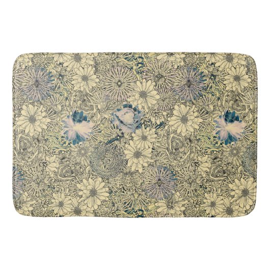  Shabby Chic Abstract Bloemen Illustratie Badmat (Voorkant)