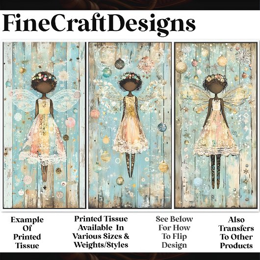 Shabby Chic Afro-Amerikaanse Engelen AM2 Decoupage Tissuepapier