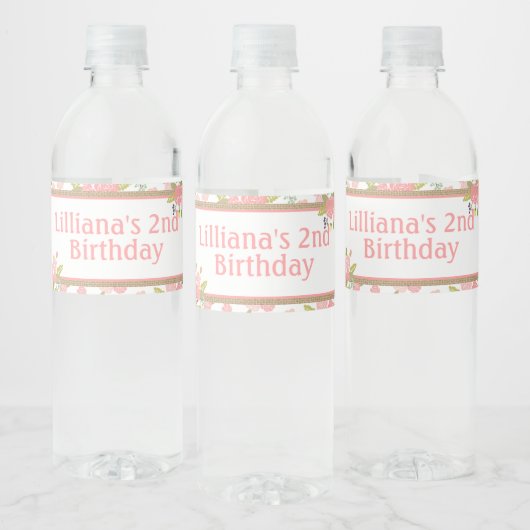 Shabby Chic Anniversaire Bouteille Étiquettes (Bouteilles)