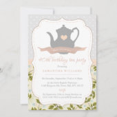 Shabby Chic Anniversaire Tea Party Invitation (Devant)