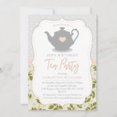 Shabby Chic Anniversaire Tea Party Invitation (Devant)