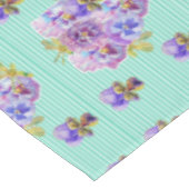 Shabby Chic Aqua Stripe Pansy Floral Nappe (Angle)