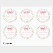 Shabby chic baby shower arc rose merci sticker (Feuille)
