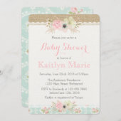 Shabby Chic Baby shower Invitation (Devant / Derrière)