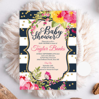 Shabby Chic Baby shower Invitation | Floral