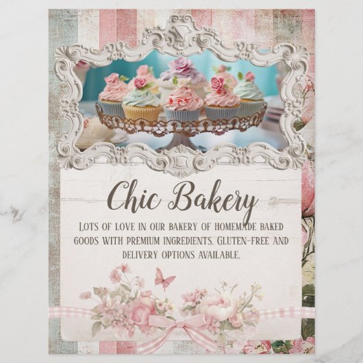 Shabby Chic Bakery Cottage  Flyer Sjabloon (Voorkant)