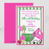 Shabby Chic Baking Birthday-uitnodigingen Kaart (Voorkant / Achterkant)