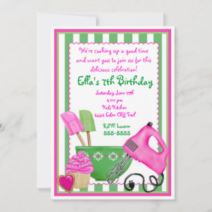 Shabby Chic Baking Birthday-uitnodigingen Kaart