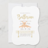 Shabby Chic Ballerina Invitation de fête d'anniver (Devant)