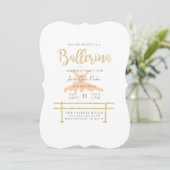 Shabby Chic Ballerina Invitation de fête d'anniver (Debout devant)