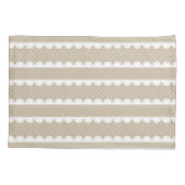 Shabby Chic Beige Lace Striped Pattern Kussensloop (Achterkant)