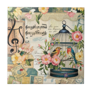 Shabby Chic Birdcage Keramische Tegel Tegeltje