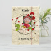 Shabby Chic Birthday Party Invitation Kaart (Staand voorkant)