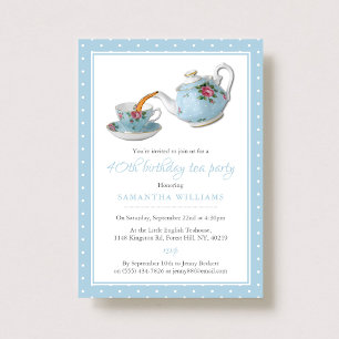 Shabby Chic Birthday Tea Party Kaart
