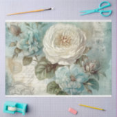 Shabby Chic Blauw  Geïnspireerd Bloemen Decoupage Tissuepapier (Craft)