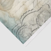 Shabby Chic Blauw  Geïnspireerd Bloemen Decoupage Tissuepapier (Detail)