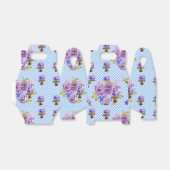 Shabby Chic Blauwe Gingham Viooltjes Bruiloft Bloe Bedankdoosjes (Uitgevouwen)