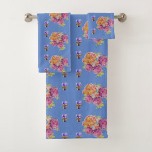 Shabby Chic Bleu Rose Rouge Roses Florales