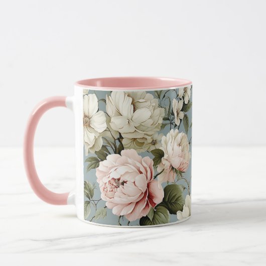  Shabby Chic Bloem Bloemen Mok (Links)