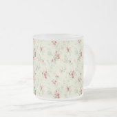 Shabby chic bloemen matglas koffiemok (Voorkant rechts)