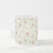 Shabby chic bloemen matglas koffiemok (Voorkant links)