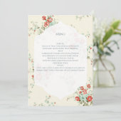 Shabby chic bloemen menu (Staand voorkant)