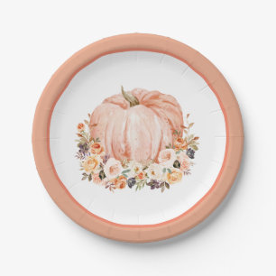 Shabby Chic Bloemen Pompoen Papier Borden Papieren Bordje