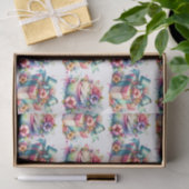 Shabby Chic Bloemen Roze en Blauw Verjaardag Tissuepapier (Geschenk)