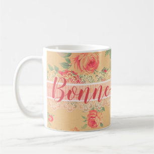 Shabby Chic Bloemen Rozen Bonne-Maman Koffiemok