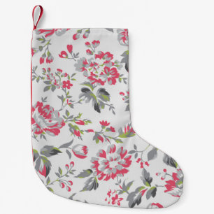 Shabby Chic Bloemen Rozen Patroon Kleine Kerstsok