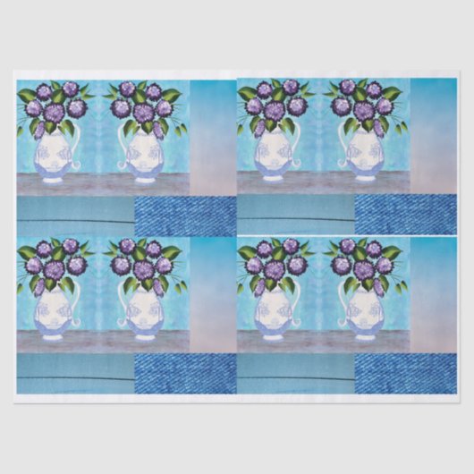 Shabby Chic Bloemen Vaas Tissue Papier voor DIY (Voorkant)