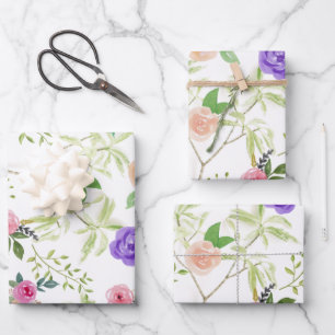 Shabby Chic bloemige verjaardag bruidsshower Inpakpapier Vel