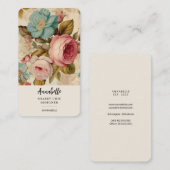 Shabby Chic Blooms Feminine Carte de visite (Devant / Derrière)