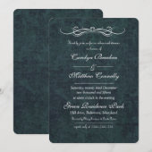 Shabby Chic Blue Damask Rehearsal Dinner Kaart (Voorkant / Achterkant)