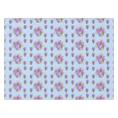 Shabby Chic Blue En vichy Pansy Floral Nappe (Devant (Horizontal))