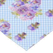 Shabby Chic Blue En vichy Pansy Floral Nappe (Angle)