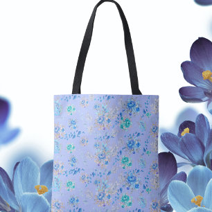 Shabby Chic Blue Floral Draagtas