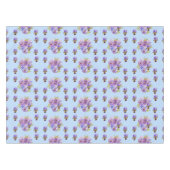 Shabby Chic Blue Pansy Floral Ditsy Tafelkleed (Voorkant (Horizontaal))