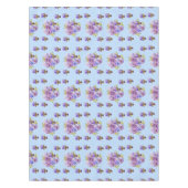 Shabby Chic Blue Pansy Floral Ditsy Tafelkleed (Voorkant)